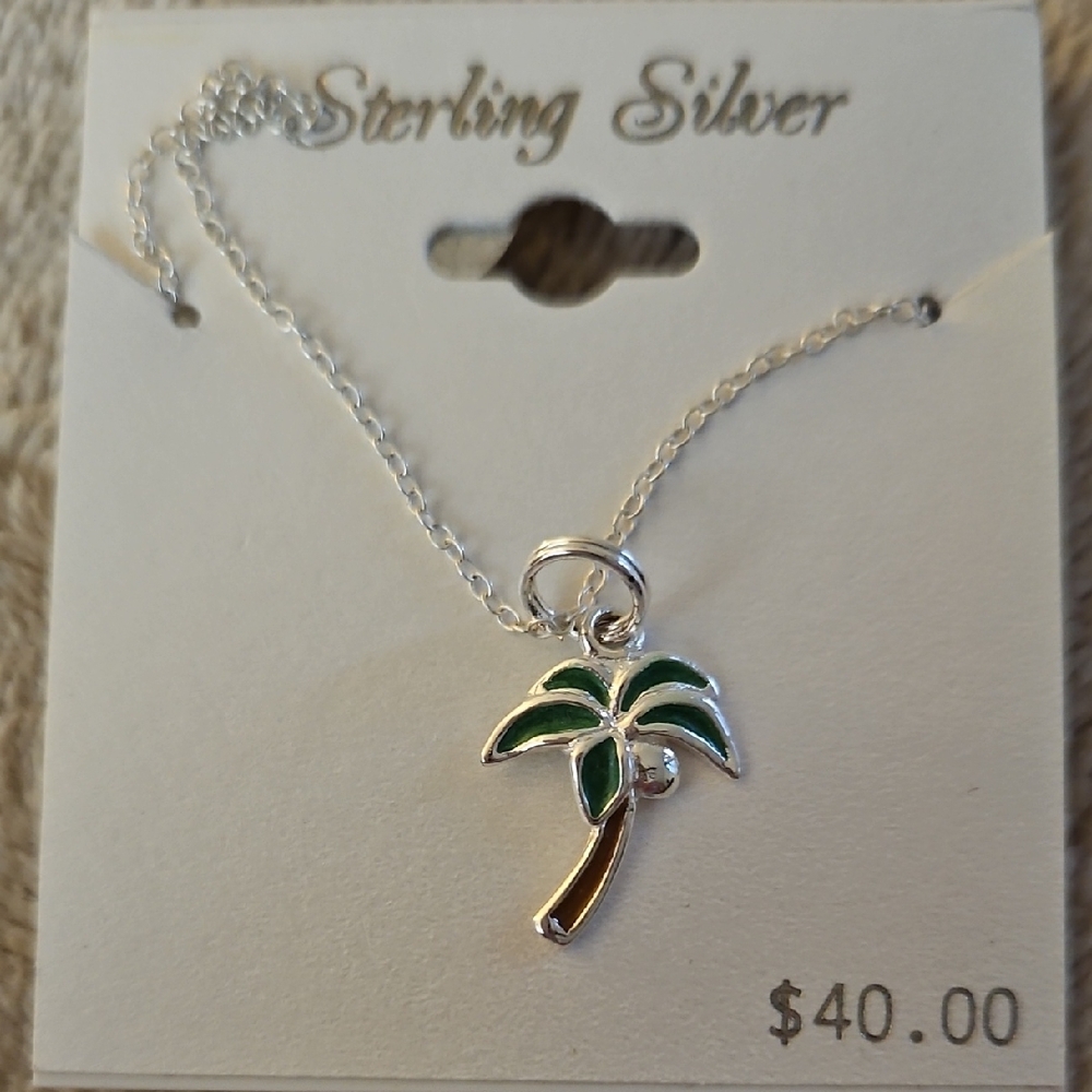 Sterling Silver Palm Tree Necklace
